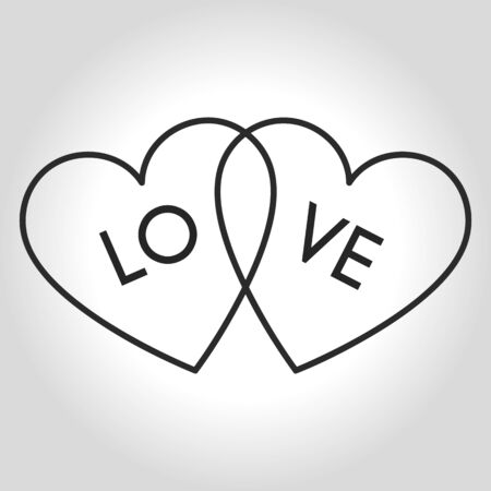 Hearts icon symbol of love on valentines Day.のイラスト素材