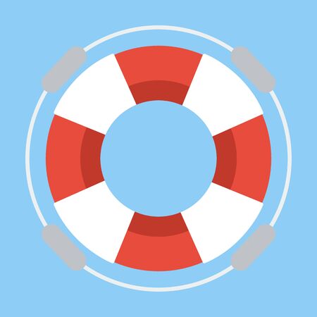 Life buoy on  flat design.のイラスト素材
