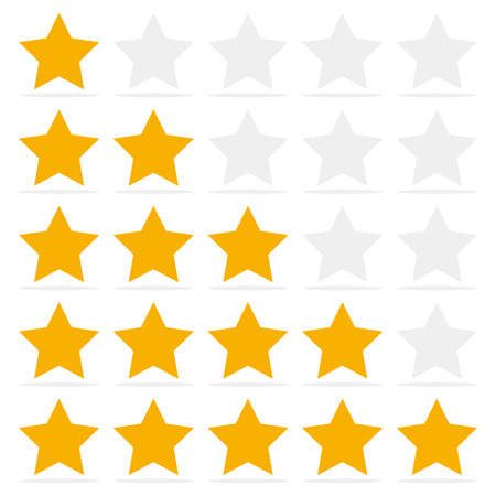 Customer review give a five star. Positive feedback concept.のイラスト素材