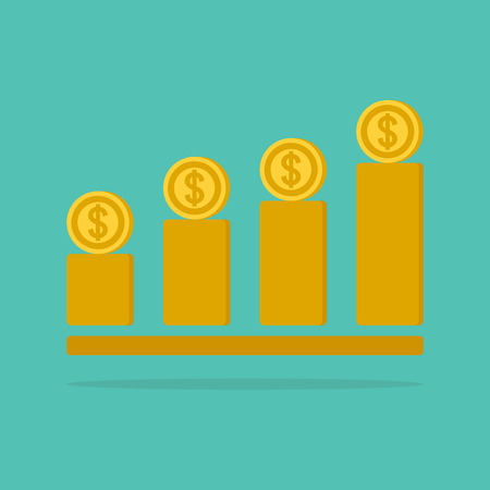 money stairway, money growth concept.のイラスト素材