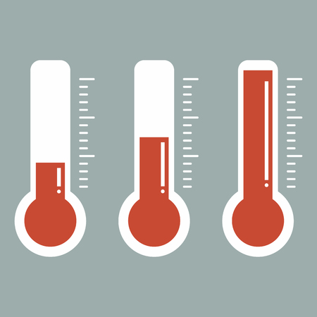 Gray red thermometers with different levels.のイラスト素材