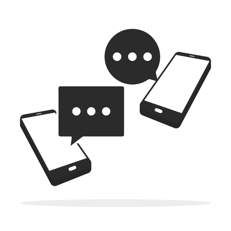 Artistic concept of  flat style isolated on white background. Sms symbol.のイラスト素材