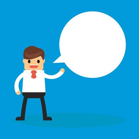 Businessman with a empty speech, Thinking symbol.のイラスト素材