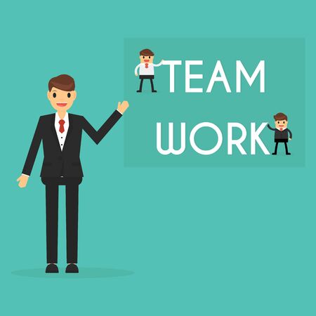 Businessman with teamwork concept. business conceptのイラスト素材