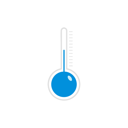 Thermometer equipment showing hot or cold weather. Thermometer Icon.Celsius and fahrenheit meteorology thermometers measuring , vector illustration.のイラスト素材