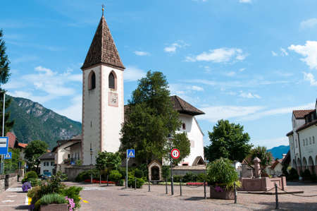 The main square of the village the bell towerのeditorial素材