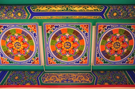 chinese pattern on ceilingの写真素材