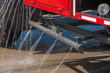 Fire Truck Spay Release Water