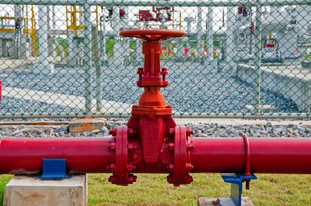 Industrial  zone, Steel valves and pipelines