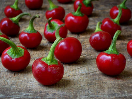 hot red pepper on a wooden background. selective focus