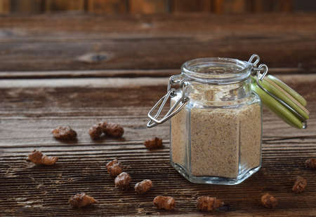 Chufa or tigernut flour. Alternative type of flour. Gluten free. Grain free. Healthy food. Superfoodの写真素材