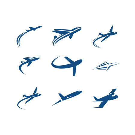 Airplane icon Template Design Vectorのイラスト素材
