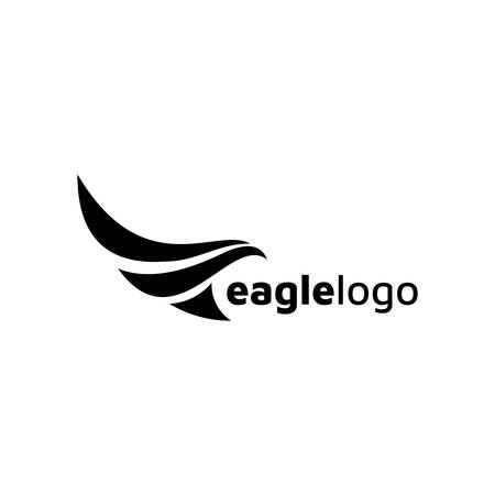Eagle Logo design vector template negative space. Creative Wild Bird Falcon Hawk Logotype concept icon.のイラスト素材