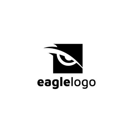 Eagle Logo design vector template negative space. Creative Wild Bird Falcon Hawk Logotype concept icon.のイラスト素材