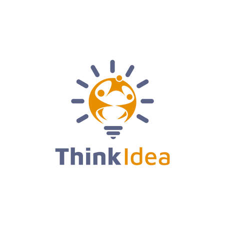 Lightbulb logo template. Lightbulb icon. Abstract lightbulb logo. Business logo template. Vector illustrationのイラスト素材