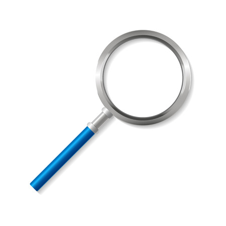 Blue Magnifying Glass Zoom Tool on Background. Vector illustrationのイラスト素材