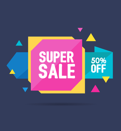 Sale Banner Geometric. Seasonal Discounts. Vector illustrationのイラスト素材