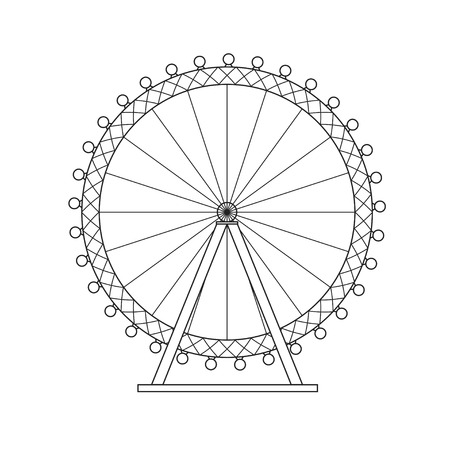Ferris Wheel London Thin Line Pixel Perfect Art. Material Design. Landmark for Tourist. Vector illustrationのイラスト素材