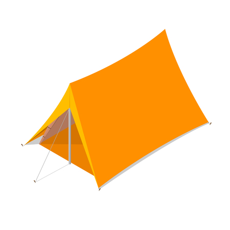 Orange Camping Tent . Tourist Camp.のイラスト素材