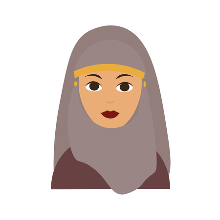 Islam Woman Flat Design Style. Can Be Used for the Profile Avatar  illustrationのイラスト素材
