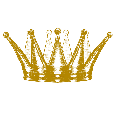 Gold Crown Hand Draw Sketch. Vectorのイラスト素材