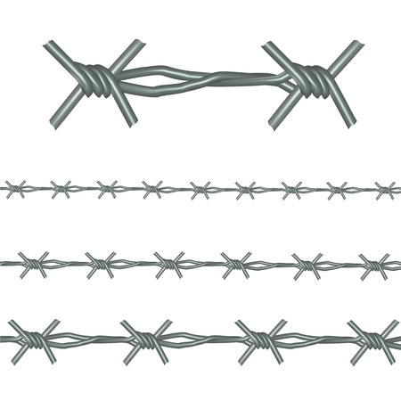 Realistic Barb Wire Set. Vectorのイラスト素材