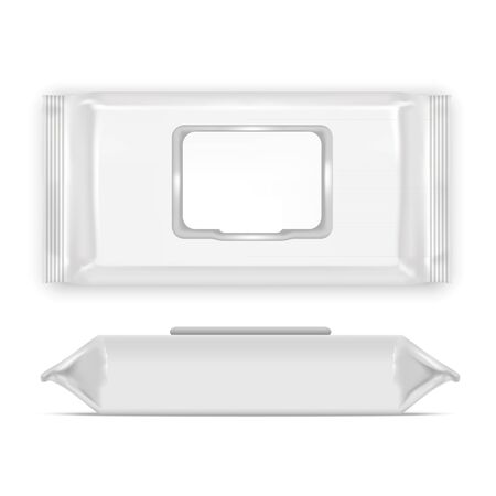 Realistic Template Blank White Wipes. Vectorのイラスト素材