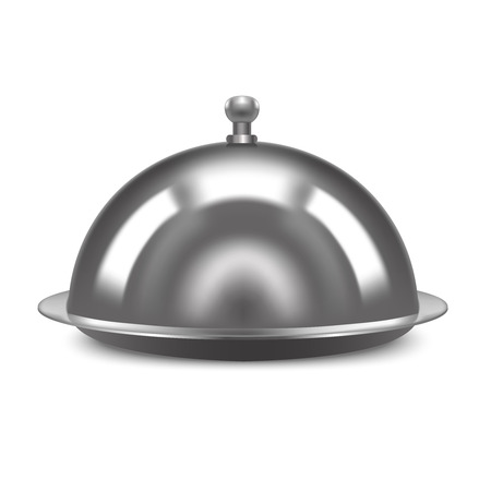 Realistic Metal Shiny Restaurant Cloche. Vectorのイラスト素材