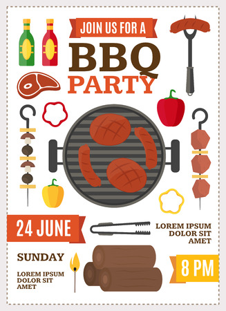 Barbecue and Grill Banner Card. Vectorの写真素材