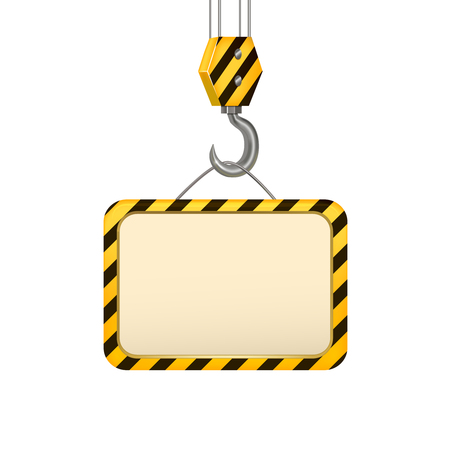 Industrial Crane Hook Banner Card. Vectorのイラスト素材