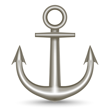 Realistic Single Metal Anchor. Vectorのイラスト素材