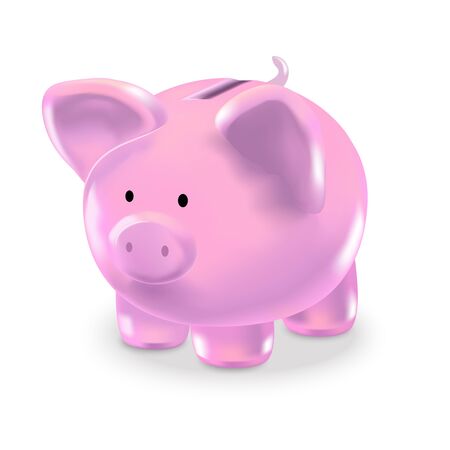 Realistic Money Box Pink Pig. Vectorのイラスト素材