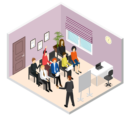 Business training or coaching isometric view.のイラスト素材