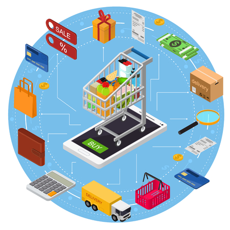 E-commerce Concept. Vectorのイラスト素材