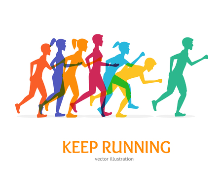 Keep Running Card. Vectorのイラスト素材