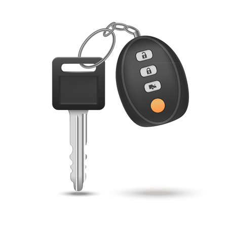 Realistic Detailed Auto Car Key with Remote Control.のイラスト素材