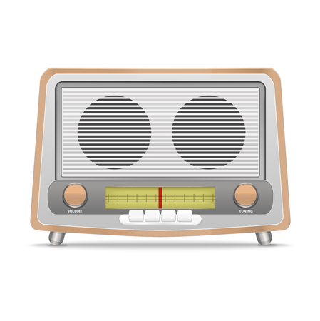 Cartoon Wooden Retro Radio.のイラスト素材