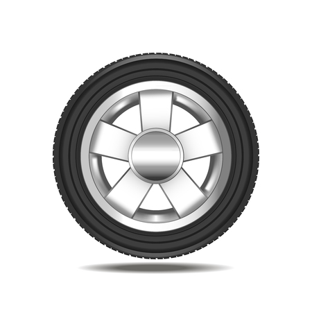 Realistic Detailed Auto Car Wheel. Vectorのイラスト素材