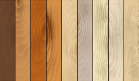 Realistic Wooden Texture Striped Set. Vectorのイラスト素材