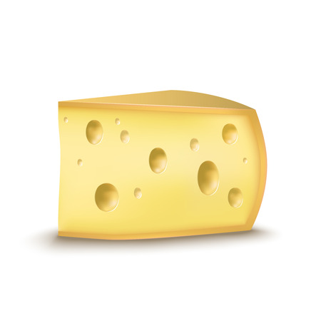 Realistic Detailed Piece Yellow Cheese Product Dairy. Vectorのイラスト素材