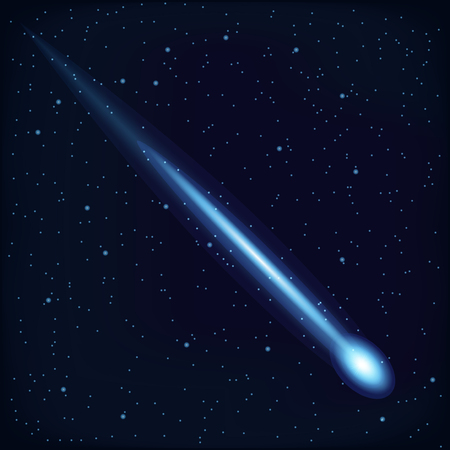 Night Sky with Falling Star on Cosmos Background. Vectorのイラスト素材