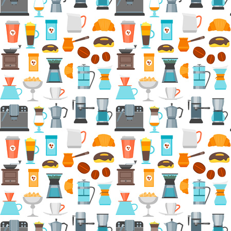 Coffee Shop Background Pattern. Vectorのイラスト素材
