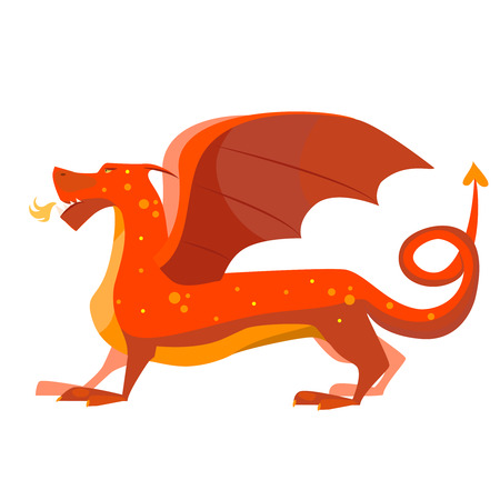 Cartoon Color Fantasy Animal Dragon. Vectorのイラスト素材