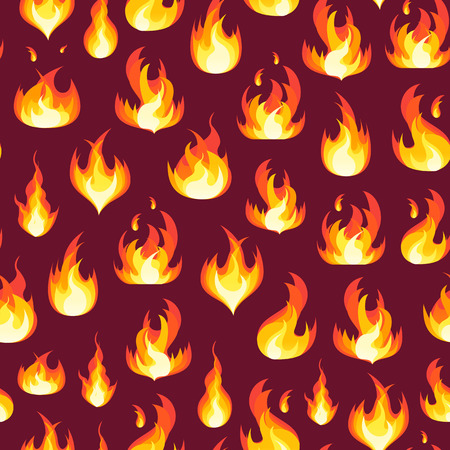 Cartoon Fire Flames Pattern.のイラスト素材