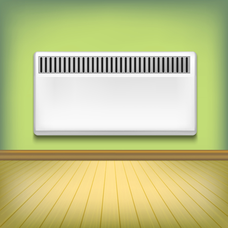 Realistic Detailed 3d Metal Heating Radiator. Vectorのイラスト素材