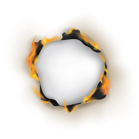 Realistic detailed of 3d burn paper, vector illustration.のイラスト素材