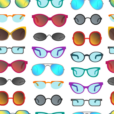 Cartoon Glasses and Sunglasses Seamless Pattern Background. Vectorのイラスト素材