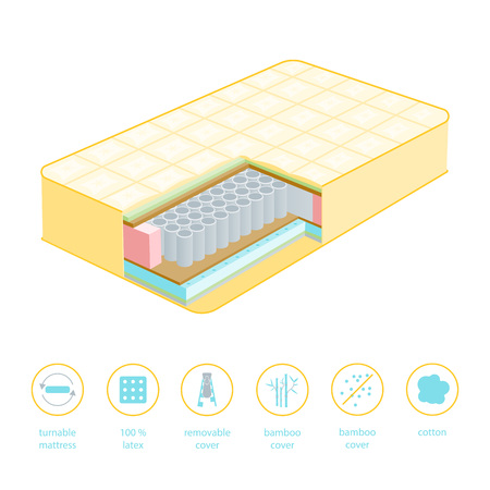 Orthopedic Mattress for Comfortable Rest. Vectorのイラスト素材