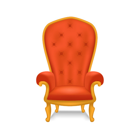 Realistic detailed 3d luxurious antiquarian armchair vector illustrationのイラスト素材