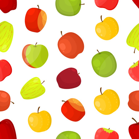 Apples of Different Varieties Seamless Pattern Background. Vectorのイラスト素材
